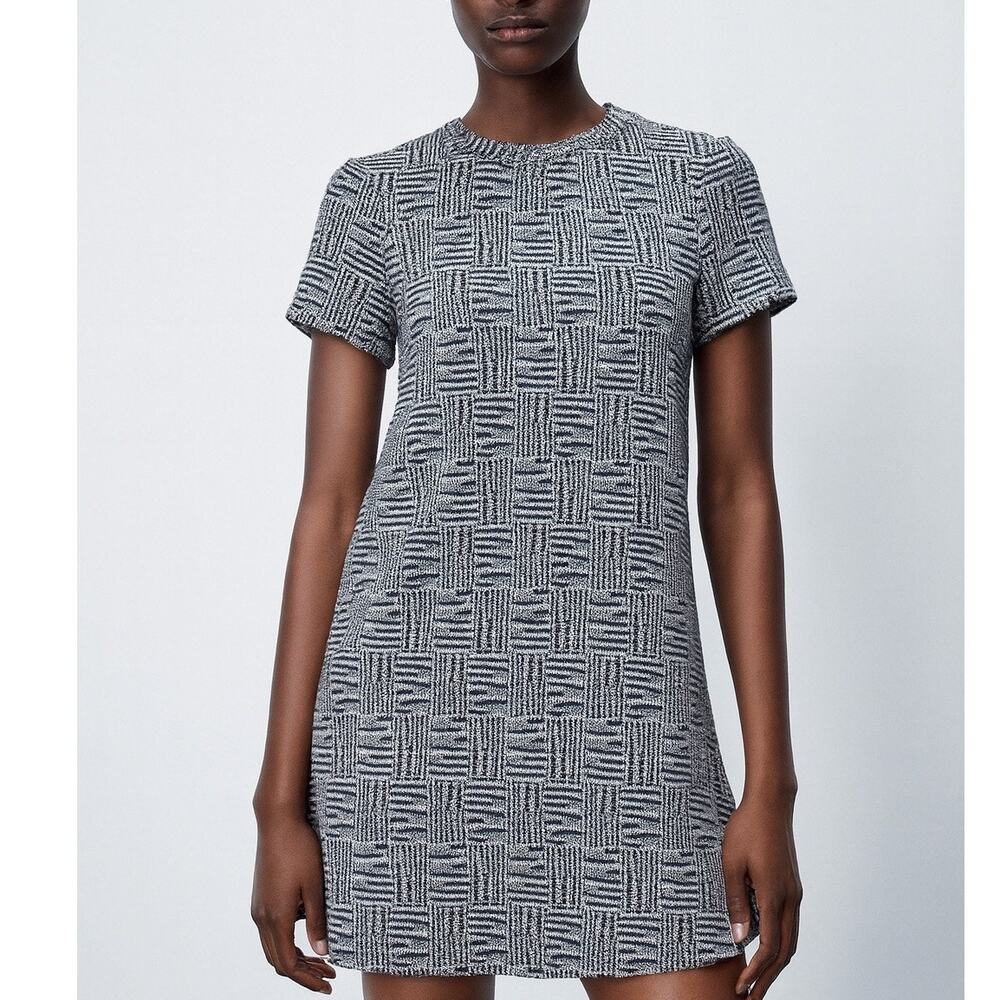 Zara Trafaluc Textured Jacquard Dress